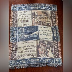 Vintage Little Debbie Snack Cake Woven Cotton Fringed Throw Blanket Advertising